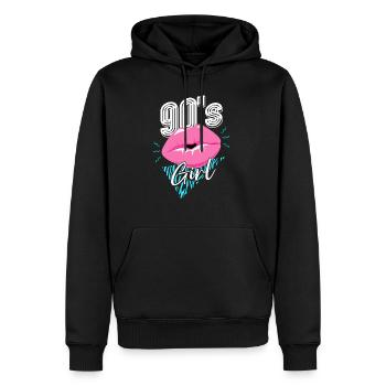 Fille des années 90 et 90 - Sweat à capuche Premium bio Homme - noir - Devant - Nico (187cm)