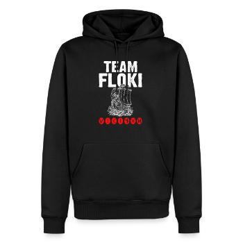 Team Floki der Schiffsbauer - Männer Premium Bio Hoodie - Schwarz - Vorne - Nico (187cm)