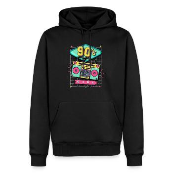 Fille des années 90 et 90 - Sweat à capuche Premium bio Homme - noir - Devant - Nico (187cm)