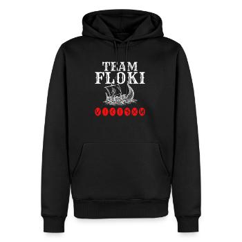 Team Floki der Schiffsbauer - Männer Premium Bio Hoodie - Schwarz - Vorne - Nico (187cm)