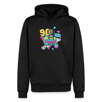 Fille des années 90 et 90 - Sweat à capuche Premium bio Homme - noir - Devant - Nico (187cm)