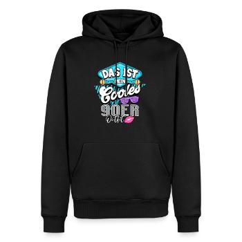 90er Jahre - Männer Premium Bio Hoodie - Schwarz - Vorne - Nico (187cm)