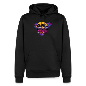 Fille des années 80 et 80 - Sweat à capuche Premium bio Homme - noir - Devant - Nico (187cm)