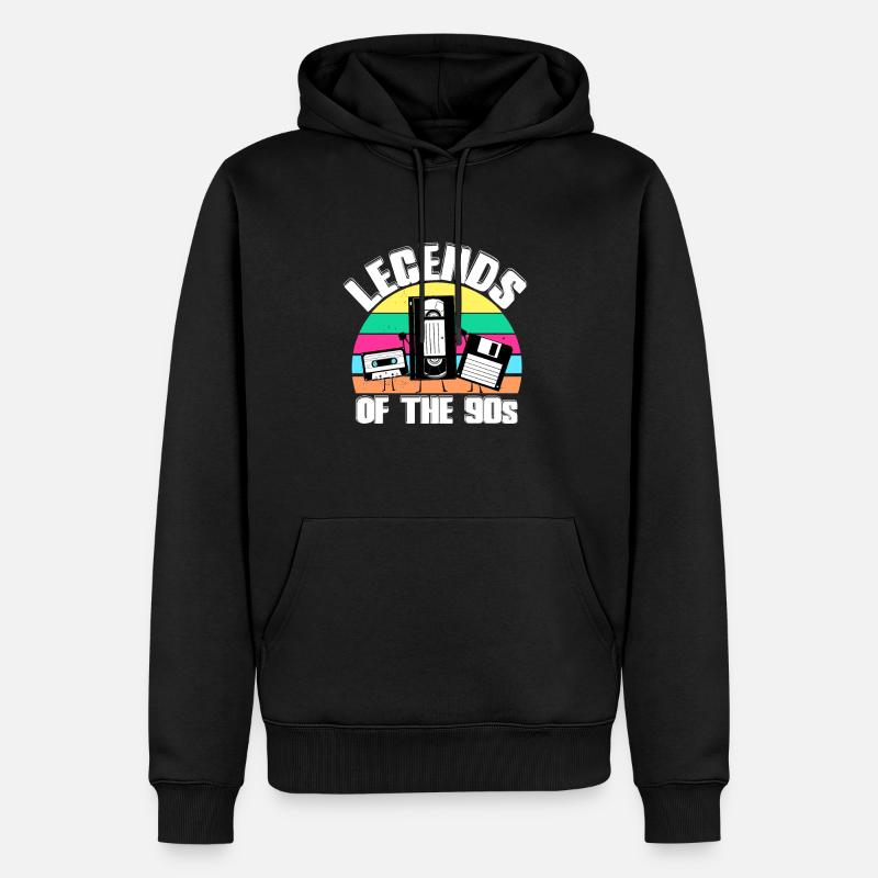 90er Jahre - Männer Premium Bio Hoodie - Schwarz