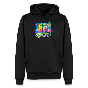 80er Jahre Das Ist Mein 80er Kostüm - Männer Premium Bio Hoodie - Schwarz - Vorne - Nico (187cm)