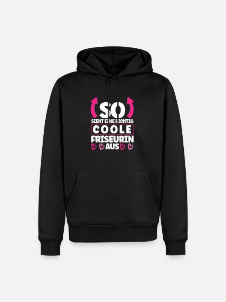 Friseurin - Männer Premium Bio Hoodie - Schwarz