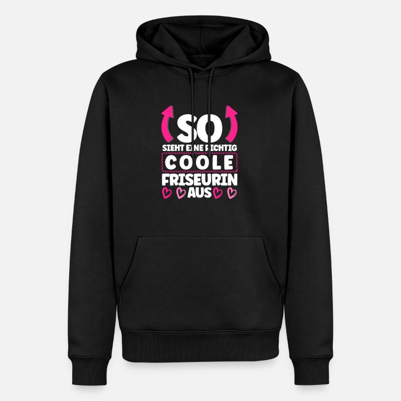 Friseurin - Männer Premium Bio Hoodie - Schwarz
