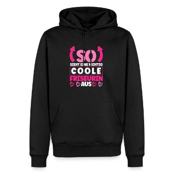 Friseurin - Männer Premium Bio Hoodie - Schwarz - Vorne - Nico (187cm)