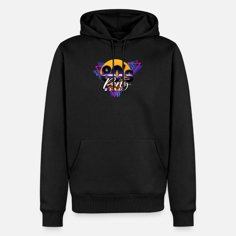 Fille des années 80 et 80 - Sweat à capuche Premium bio Homme - noir