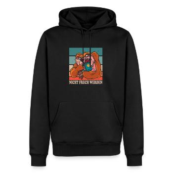 Nicht Frech Werden Design für Faultier Fans - Männer Premium Bio Hoodie - Schwarz - Vorne - Nico (187cm)