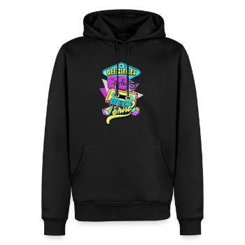 80er Jahre Offizielles 80s - Männer Premium Bio Hoodie - Schwarz - Vorne - Nico (187cm)