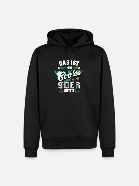 90er Jahre - Männer Premium Bio Hoodie - Schwarz