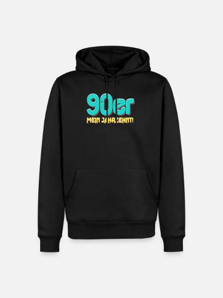 90er Jahre - Männer Premium Bio Hoodie - Schwarz