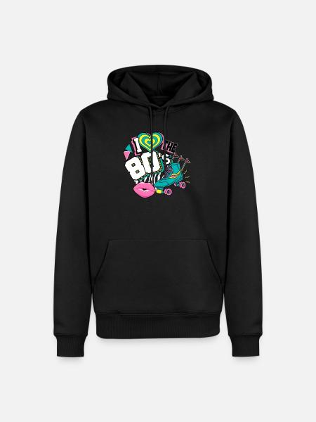 Années 80 J’aime Les années 80 - Sweat à capuche Premium bio Homme - noir