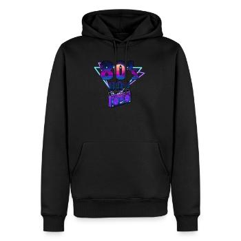 Années 80 80 Hommes - Sweat à capuche Premium bio Homme - noir - Devant - Nico (187cm)
