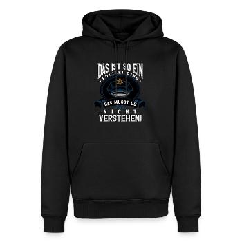 Polizist Polizei - Männer Premium Bio Hoodie - Schwarz - Vorne - Nico (187cm)