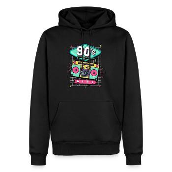 90s 90s Girl - Men’s Premium Organic Hoodie - black - Front - Nico (187cm)