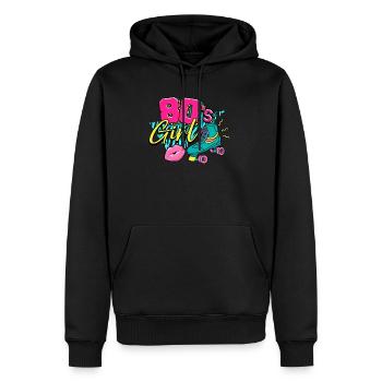 Fille des années 80 et 80 - Sweat à capuche Premium bio Homme - noir - Devant - Nico (187cm)