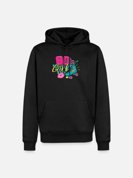 80s 80s Girl - Men’s Premium Organic Hoodie - black