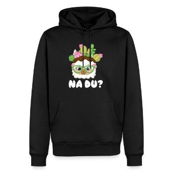 Na Du süßes Alpaka oder Lama Motiv - Männer Premium Bio Hoodie - Schwarz - Vorne - Nico (187cm)