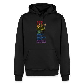 Kindness is everything LGBTQ+ Pride - Men’s Premium Organic Hoodie - black - Front - Nico (187cm)