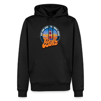 Binz - Männer Premium Bio Hoodie - Schwarz - Vorne - Nico (187cm)