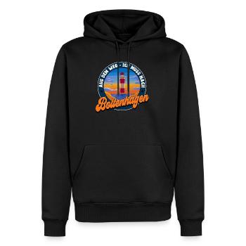 Boltenhagen - Männer Premium Bio Hoodie - Schwarz - Vorne - Nico (187cm)