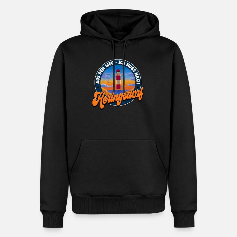 Heringsdorf - Männer Premium Bio Hoodie - Schwarz