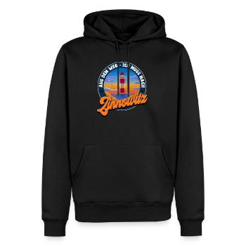 Zinnowitz - Männer Premium Bio Hoodie - Schwarz - Vorne - Nico (187cm)