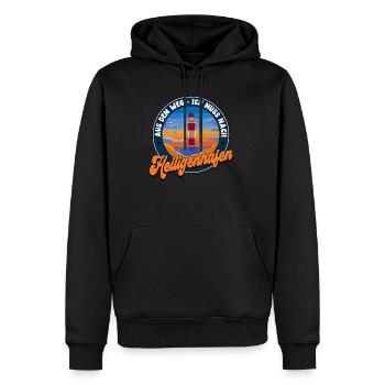 Heiligenhafen - Männer Premium Bio Hoodie - Schwarz - Vorne - Nico (187cm)