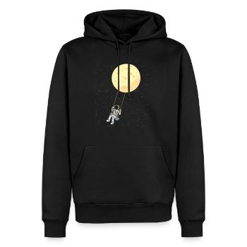 Astronaut Schaukel Mond Weltraum Kinder Astronaute - Männer Premium Bio Hoodie - Schwarz - Vorne - Nico (187cm)