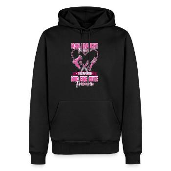 Friseurin - Männer Premium Bio Hoodie - Schwarz - Vorne - Nico (187cm)