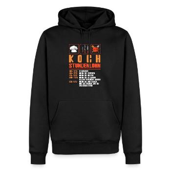 Koch - Männer Premium Bio Hoodie - Schwarz - Vorne - Nico (187cm)