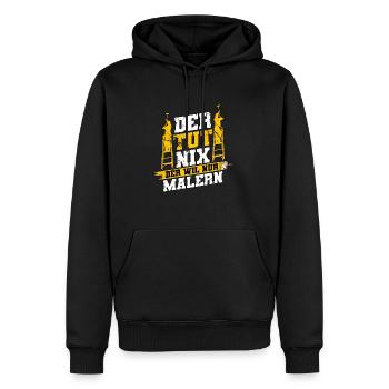 Maler - Männer Premium Bio Hoodie - Schwarz - Vorne - Nico (187cm)