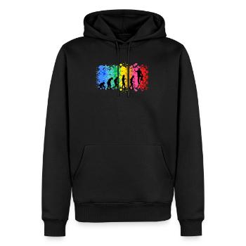 Maler - Männer Premium Bio Hoodie - Schwarz - Vorne - Nico (187cm)