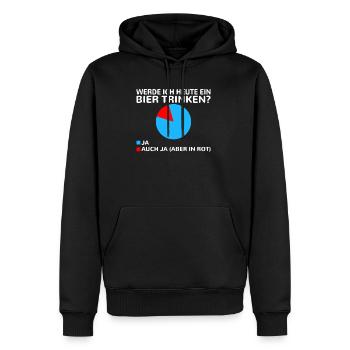 Werde ich heute ein Bier trinken? Ja oder ja (nur - Männer Premium Bio Hoodie - Schwarz - Vorne - Nico (187cm)