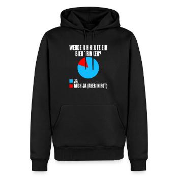 Werde ich heute ein Bier trinken? Ja oder ja (nur - Männer Premium Bio Hoodie - Schwarz - Vorne - Nico (187cm)