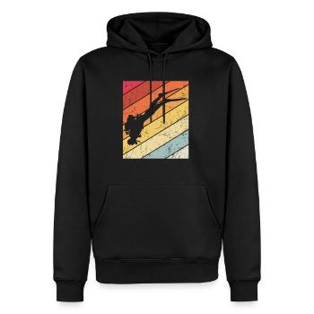 Vintage Taucher Ocean Diver Tauchsport - Männer Premium Bio Hoodie - Schwarz - Vorne - Nico (187cm)