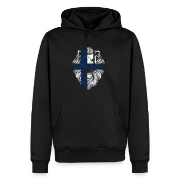 Finnland Löwen Flagge Finnische Flagge Geschenk - Männer Premium Bio Hoodie - Schwarz - Vorne - Nico (187cm)