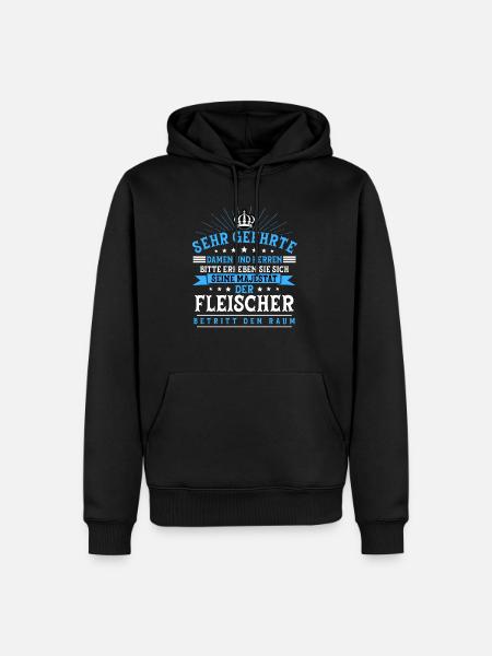 Metzger Fleischer - Männer Premium Bio Hoodie - Schwarz