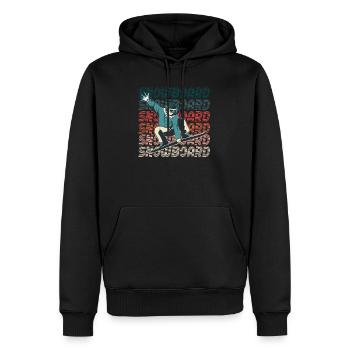 Snowboard - Sweat à capuche Premium bio Homme - noir - Devant - Nico (187cm)