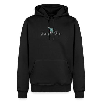 Snowboard - Sweat à capuche Premium bio Homme - noir - Devant - Nico (187cm)