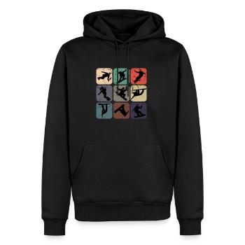 Snowboard - Sweat à capuche Premium bio Homme - noir - Devant - Nico (187cm)