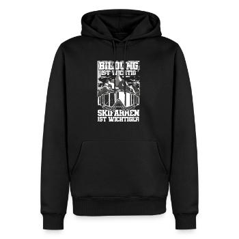 Bildung Ist Wichtig Skifahren Ist Wichtiger - Männer Premium Bio Hoodie - Schwarz - Vorne - Nico (187cm)
