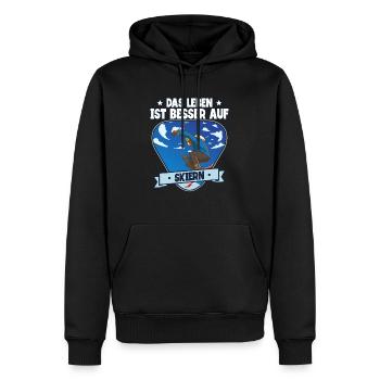 Skifahren Ski - Männer Premium Bio Hoodie - Schwarz - Vorne - Nico (187cm)