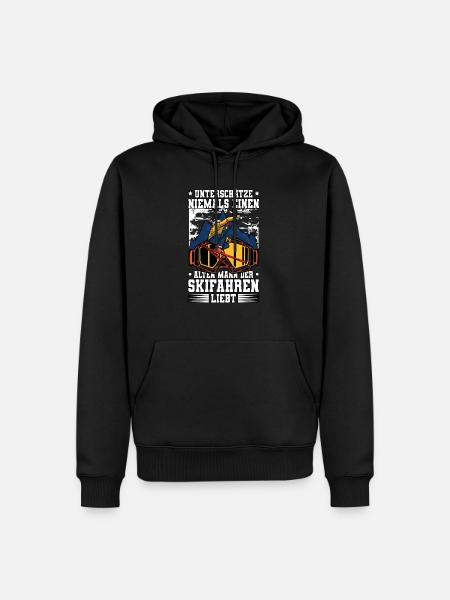 Skifahren Ski - Männer Premium Bio Hoodie - Schwarz