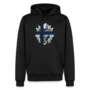 Finnland Löwen Flagge Finnische Flagge Geschenk - Männer Premium Bio Hoodie - Schwarz - Vorne - Nico (187cm)