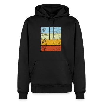 Cueilleur de champignons vintage Mushroom Finder - Sweat à capuche Premium bio Homme - noir - Devant - Nico (187cm)