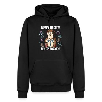 Zocken Gaming Nerv Nicht Bin Am Zocken - Männer Premium Bio Hoodie - Schwarz - Vorne - Nico (187cm)