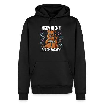 Zocken Gaming Nerv Nicht Bin Am Zocken - Männer Premium Bio Hoodie - Schwarz - Vorne - Nico (187cm)